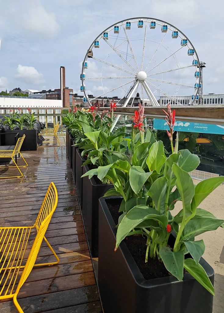 uusimaa viherrakentaja allas sea pool valmis kannat kausikasvit helsinki maailmanpyörä