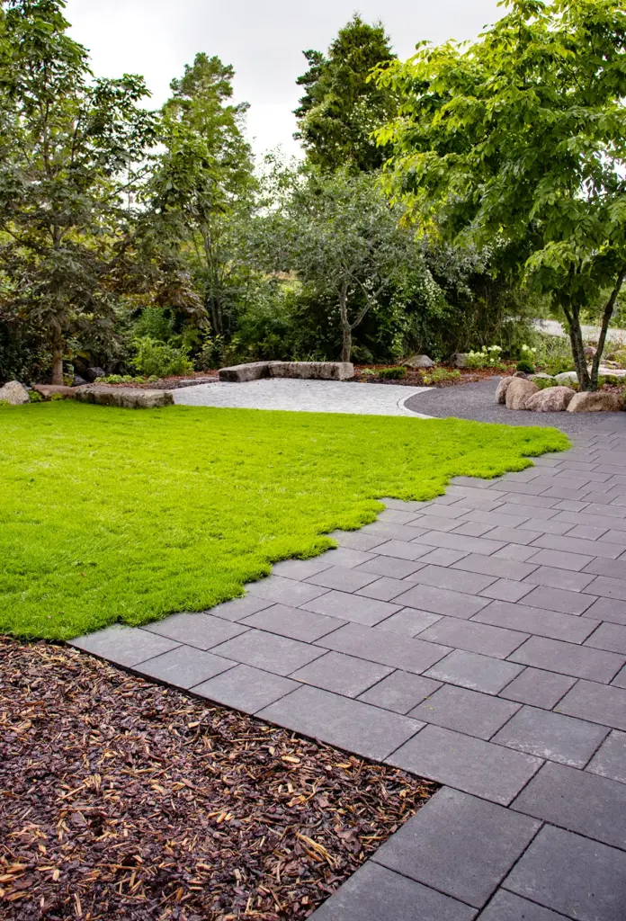 Entti entti-piha pihasuunnittelu luonnonkivi musta saumahiekka